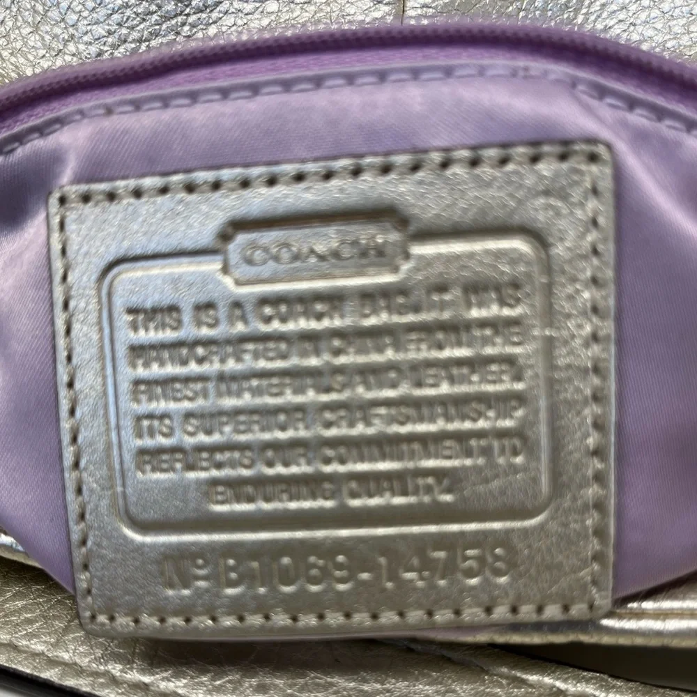 Coach Kristin 2010 Leather Metallic Silver Shoulder Bag with dust bag - Picture 8 of 8